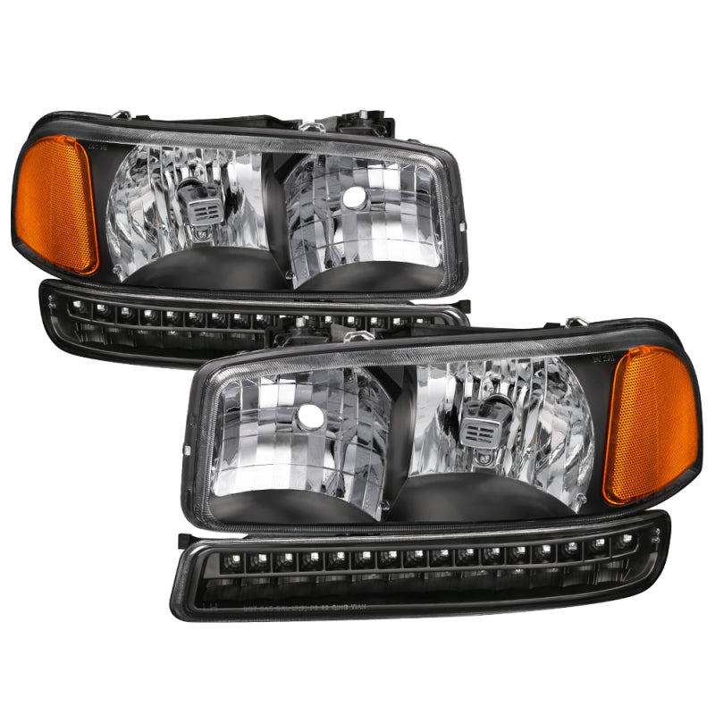 FR SPORT SPYDER xTune GMC Sierra 99-06 /Yukon 00-06 Headlights & LED Bumper Lights - Black...