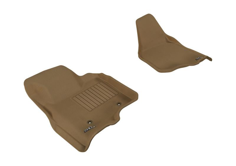 3D MAXpider 2011-2012 Ford F-250/350/450 Supercab/Supercrew Kagu 1st Row Floormat - Tan L1FR07011502