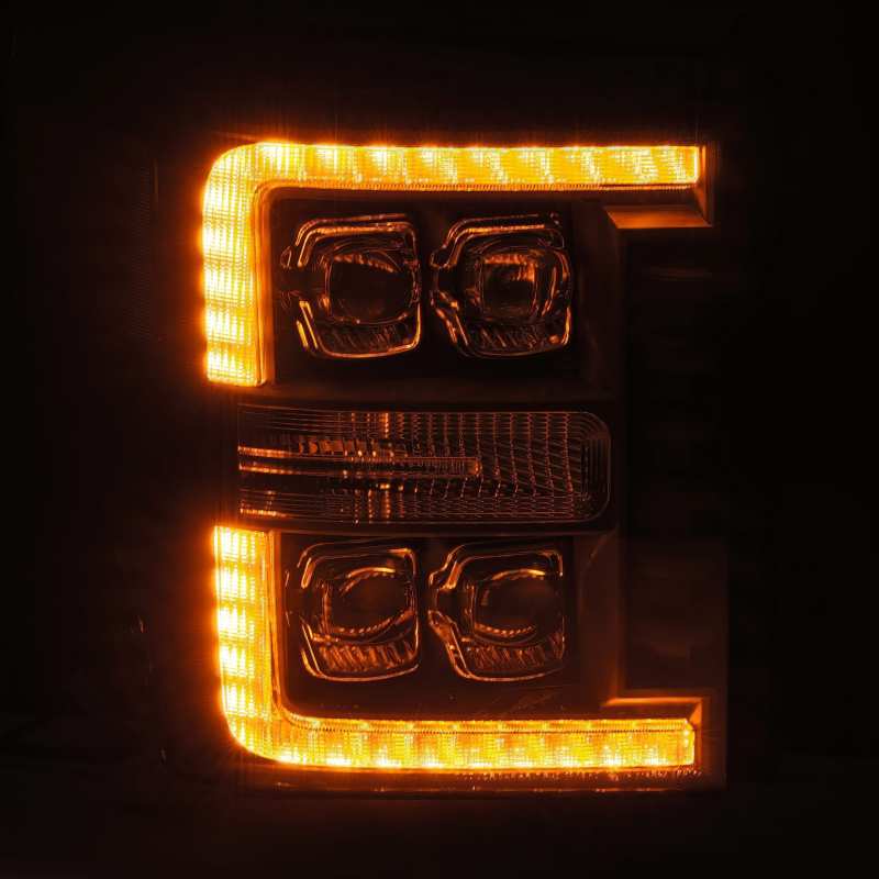 FR SPORT AlphaRex 11-16 Ford F-350 SD NOVA LED Projector Headlights Plank Style Blk w/Activ...