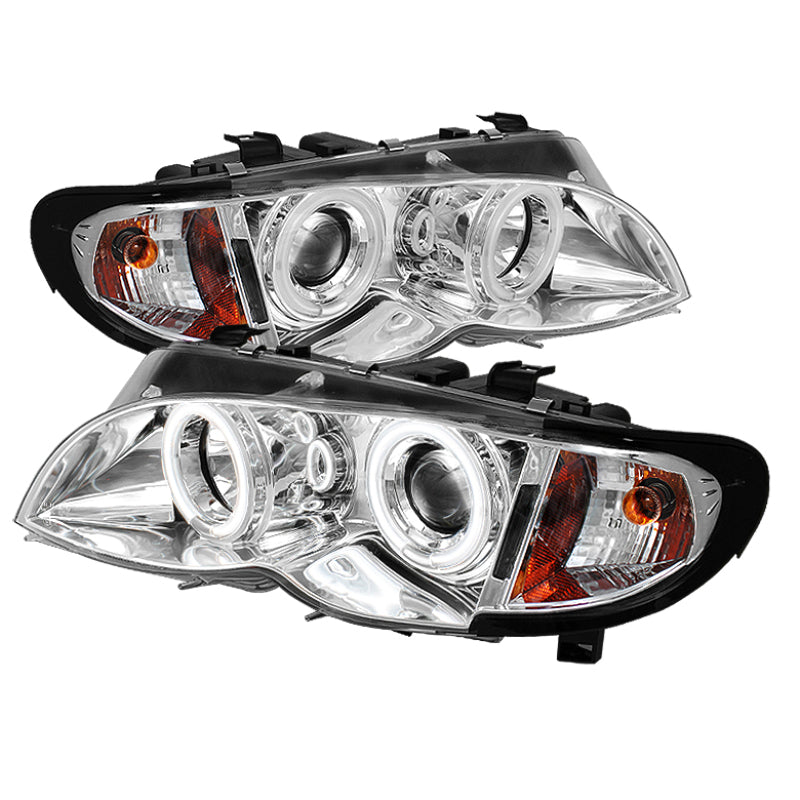 FR SPORT SPYDER BMW E46 3-Series 02-05 4DR Projector 1PC CCFL Halo Chrm...