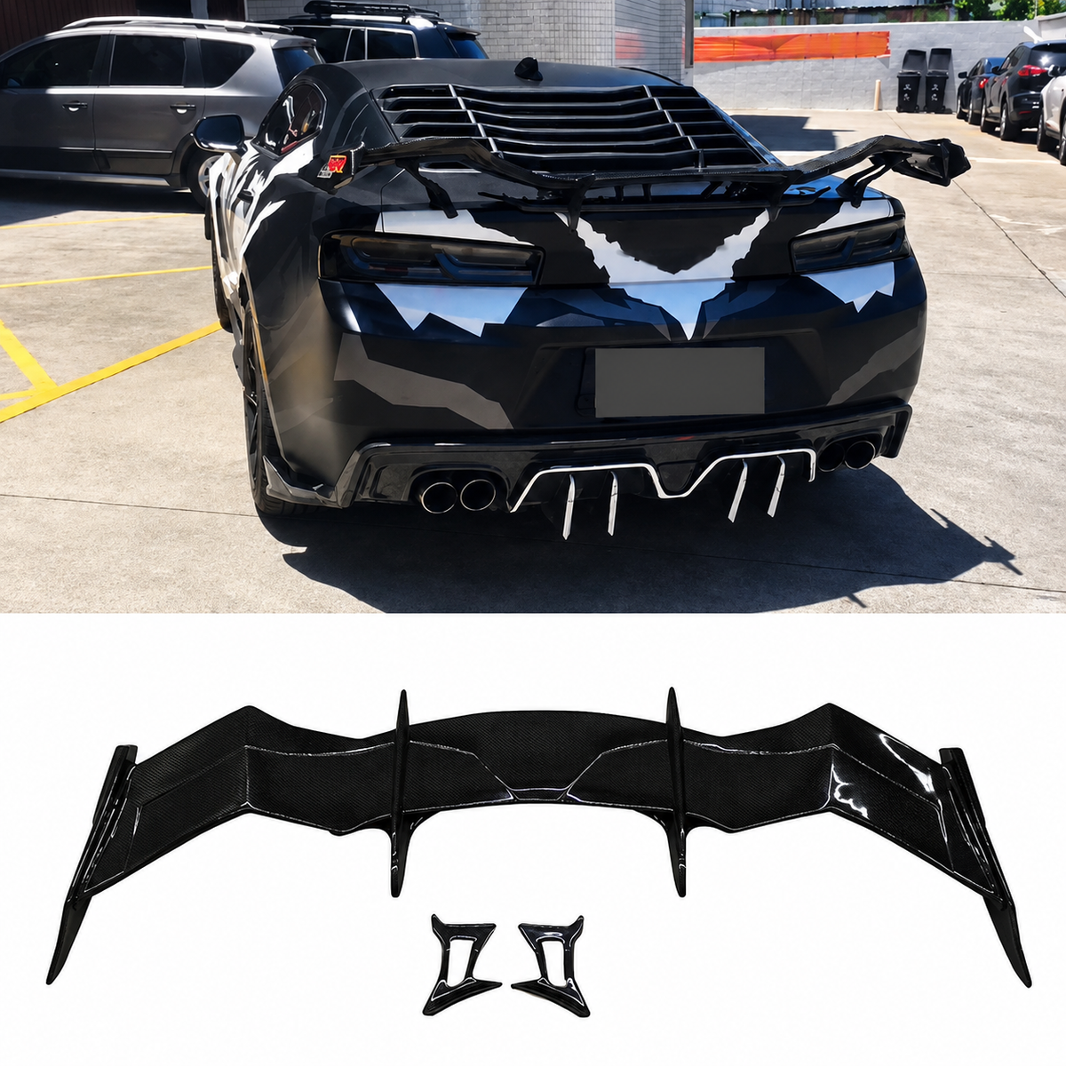 Dry Carbon Fiber Rear Spoiler Racing Wing for Chevrolet Camaro