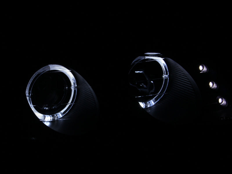 Anzo 1997-1999 Mitsubishi Eclipse Projector Headlights w/ Halo Black G2