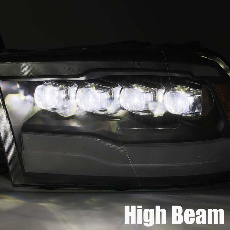 AlphaRex 09-18 Dodge Ram 1500HD NOVA LED Projector Headlights Plank Style Design Alpha Black w/DRL 880541 *Discontinued