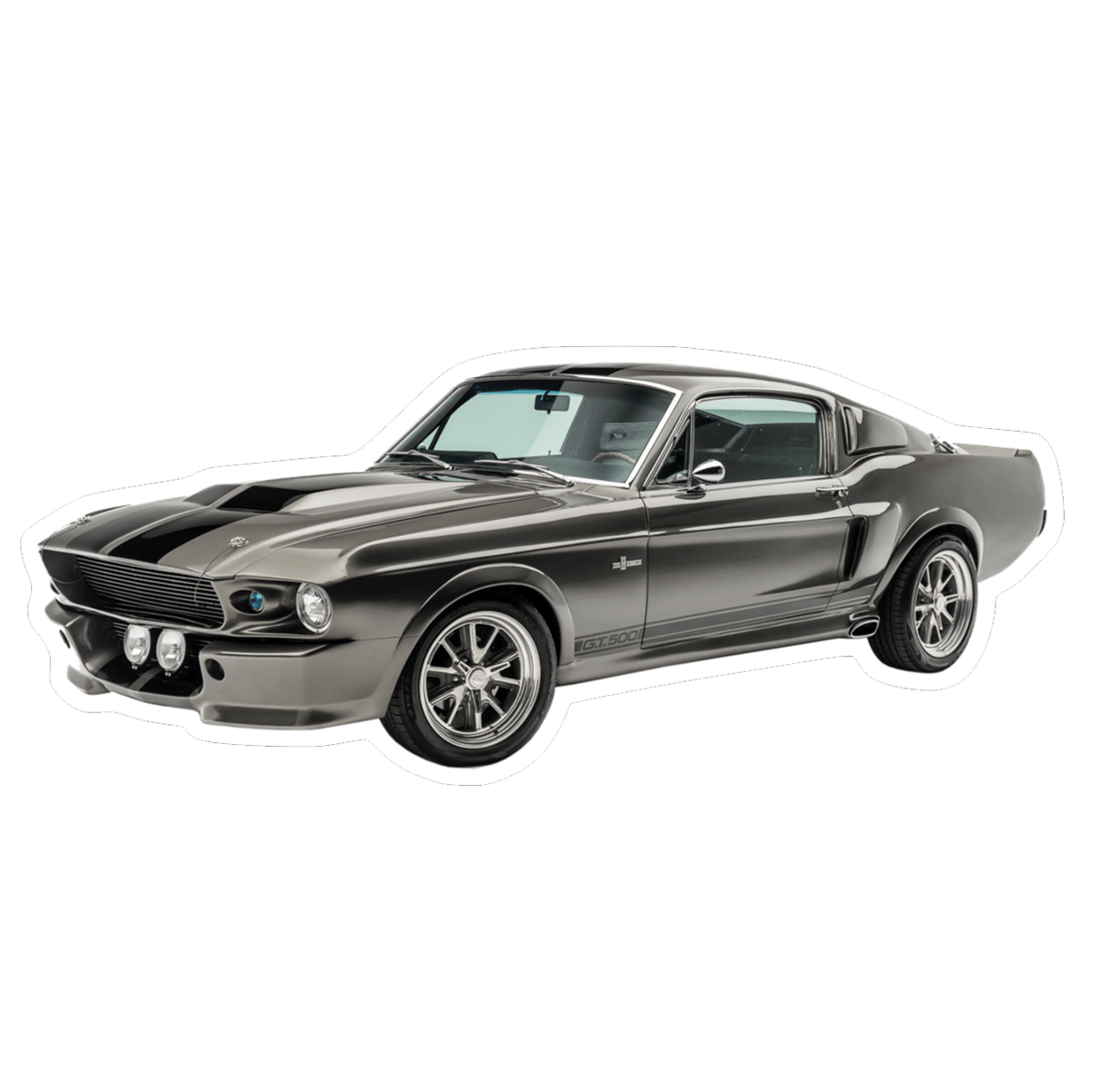 Ford Mustang GT500 Eleanor Vinyl Decal / Sticker, Silver-Grey