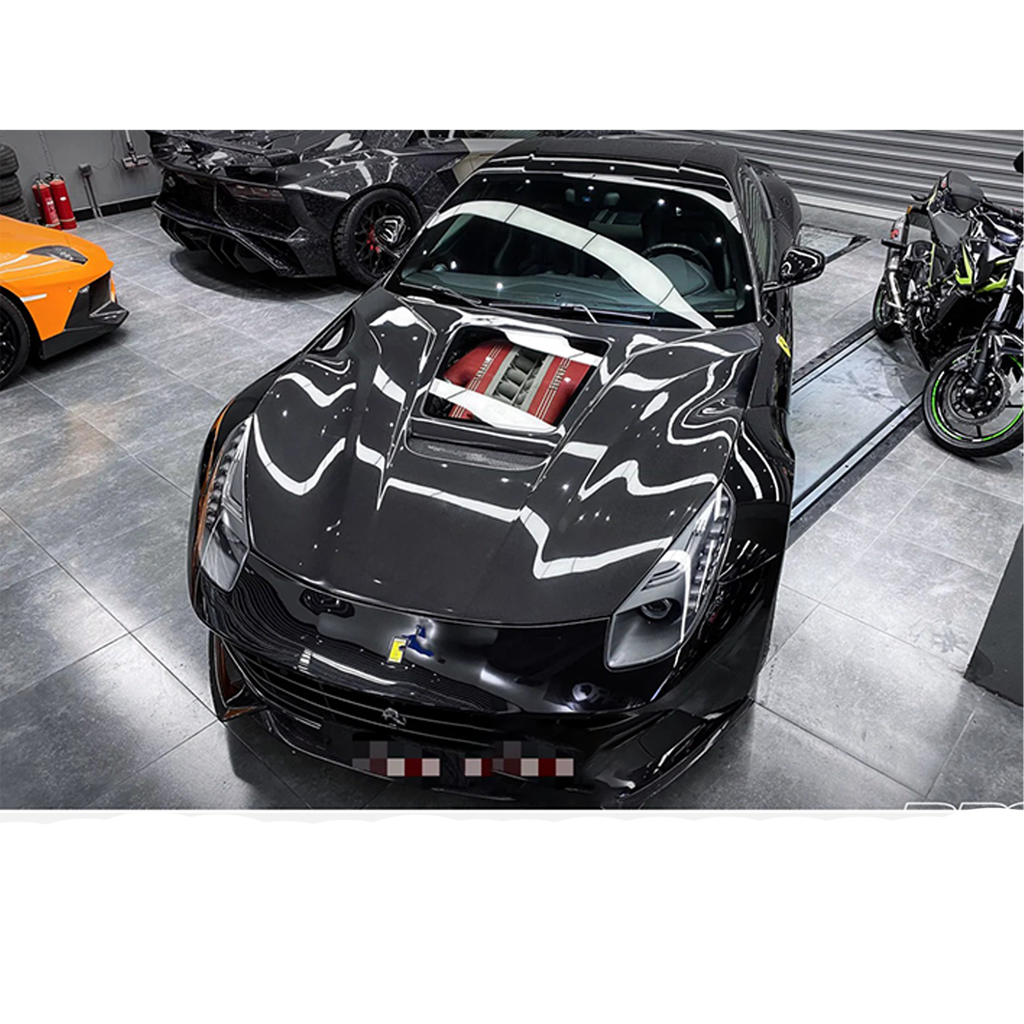 Carbon Fiber Hood Bonnet Transparent Window for Ferrari F12