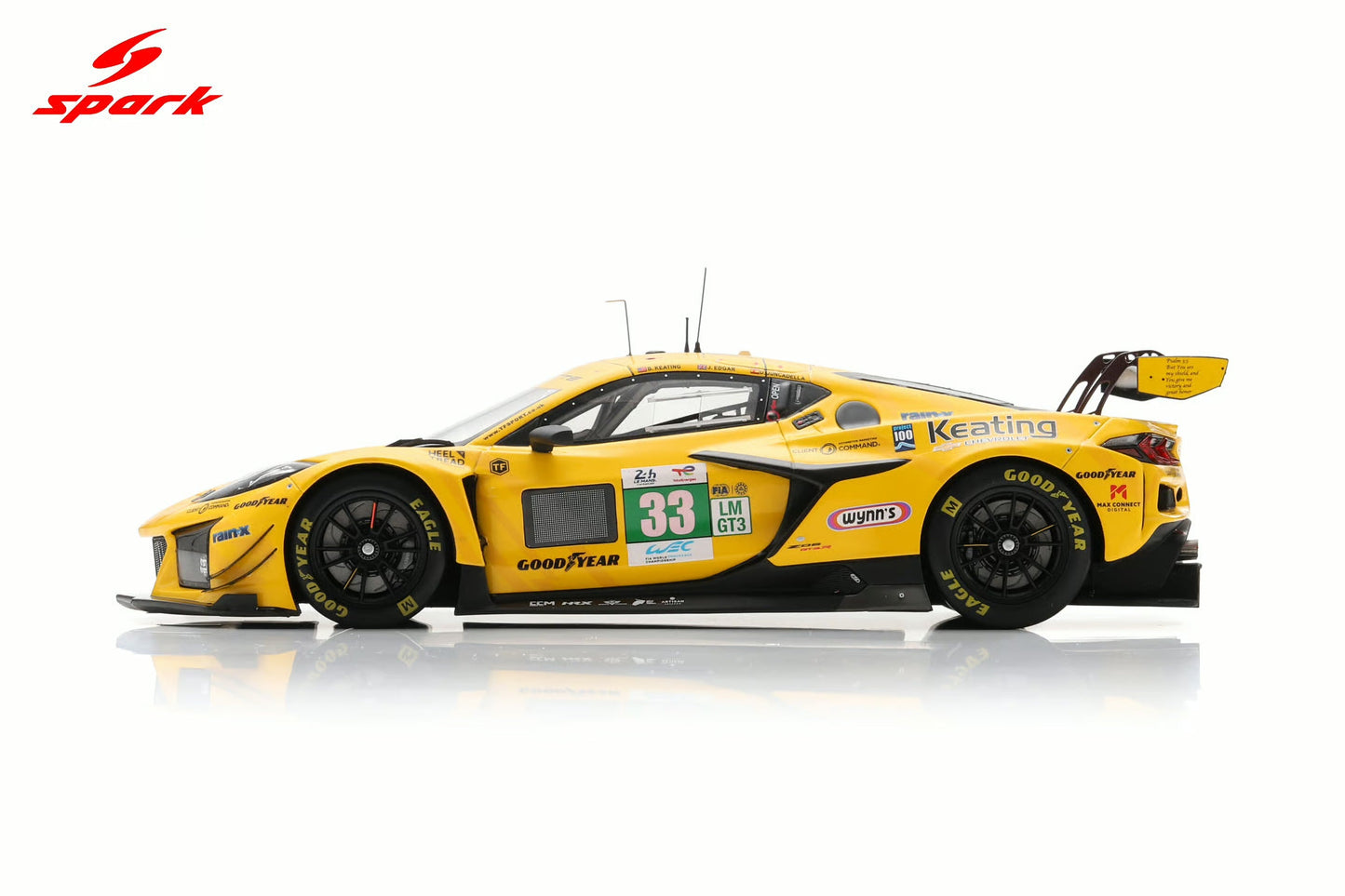 Spark Model Chevrolet Corvette C8 Z06 GT3.R #33 TF Sport 2025 IMSA Le Mans 24hrs 1:18 WITH DISPLAY