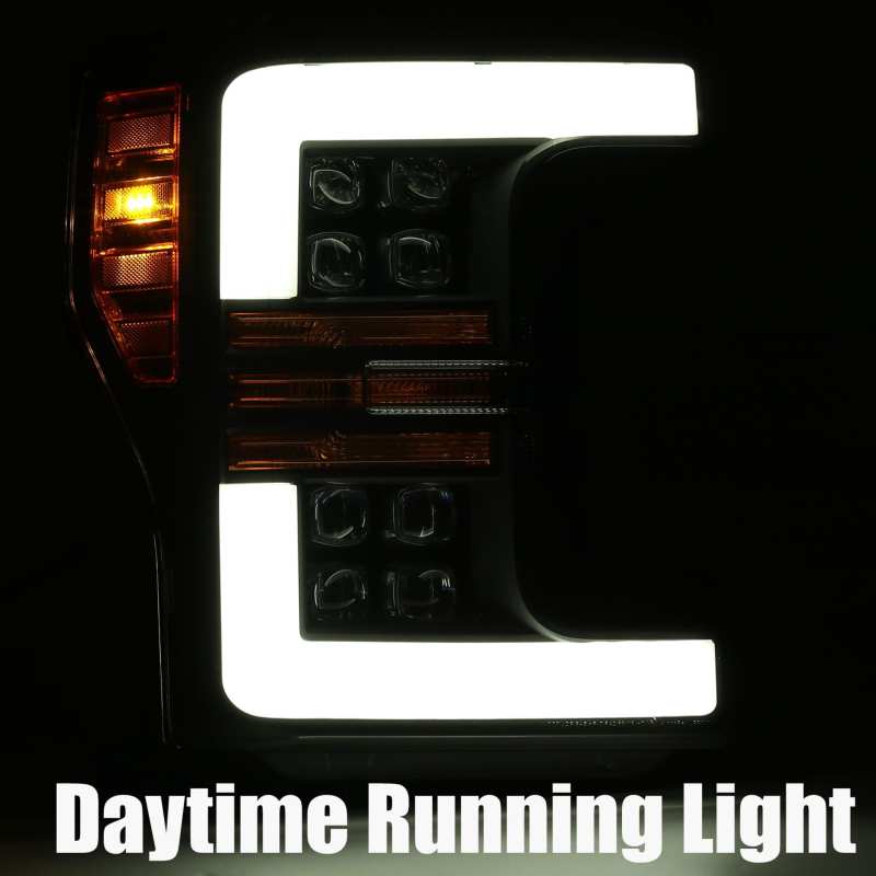 FR SPORT AlphaRex 17-19 Ford F-250 SD NOVA LED Proj Headlights Plank Style Matte Blk w/Activ...