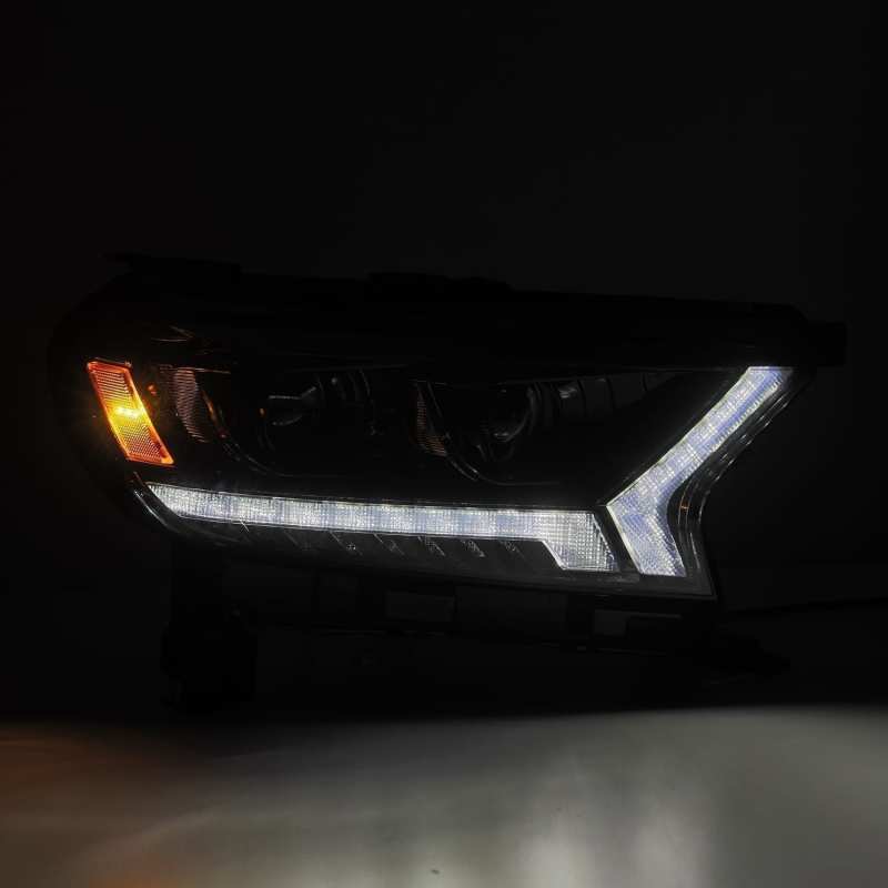 FR SPORT AlphaRex 2019+ Ford Ranger PRO-Series Proj Headlights Plank Style Alpha Black w/Seq...