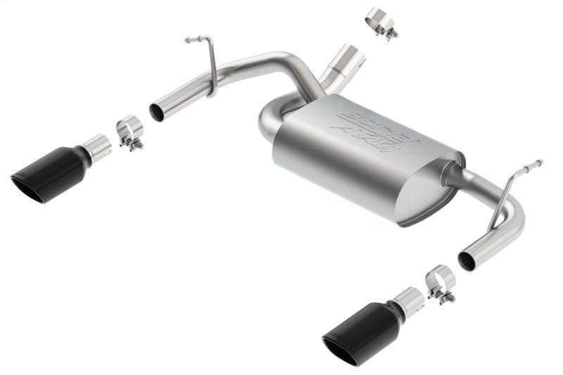 Borla 12-14 Jeep Wrangler JK 2/4Dr Rr Section ATAK Single Square Rlld Angle-Cut Black Chrome Exhaust 11860BC