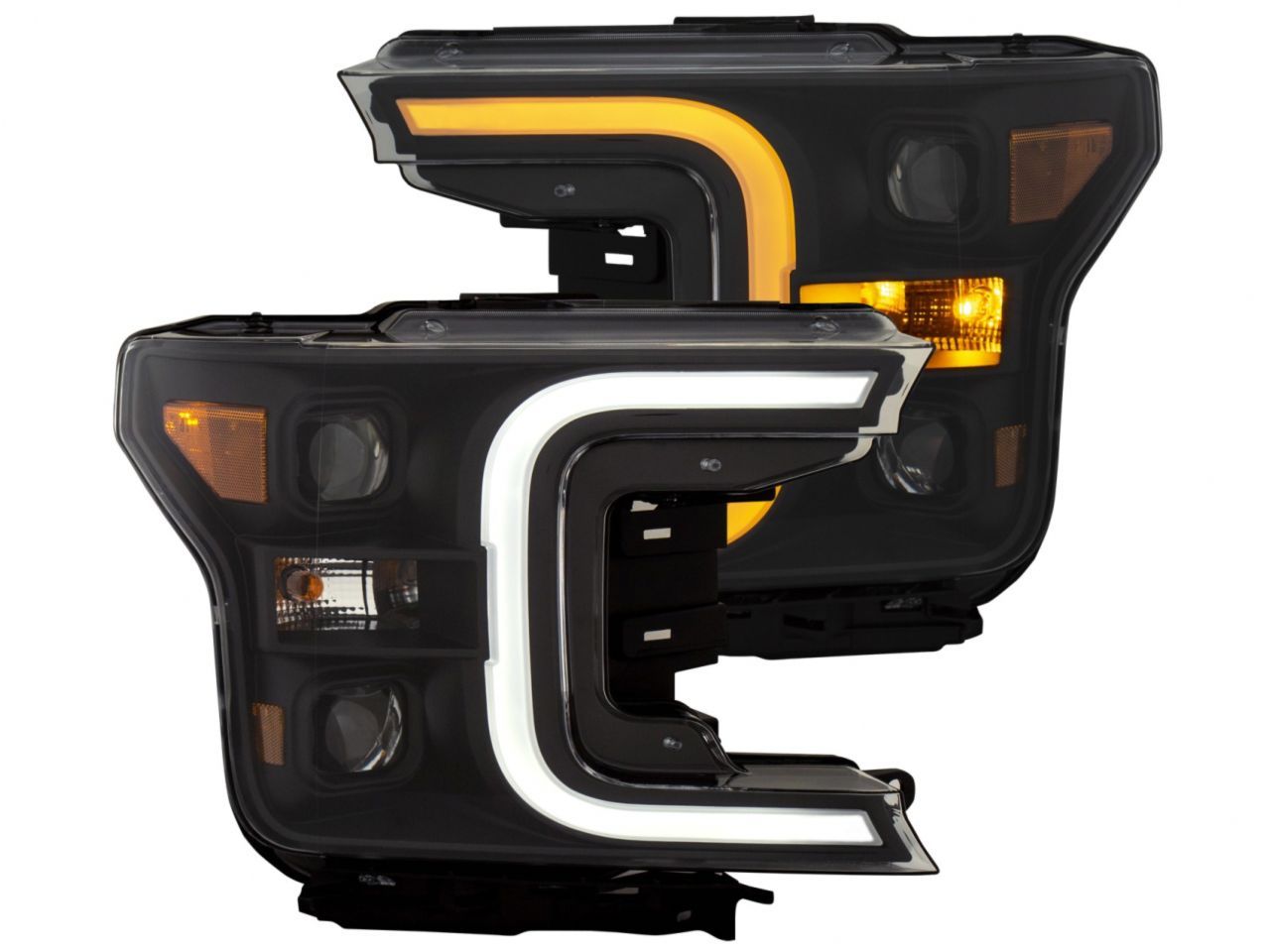 Anzo Ford F-150 18-19 Projector Plank Style Switchback H.L. Black Amber