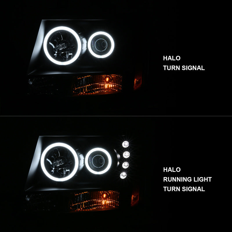 Anzo 2007-2013 Chevrolet Avalanche Projector Headlights w/ Halo Black(CCFL)