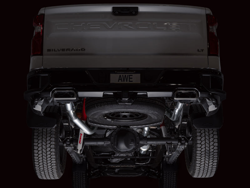 AWE Tuning AWE 4th Gen GM 1500 6.2L Catback Split Rear Exit (w/ Bumper Cutouts) - OE Tips 3015-31202