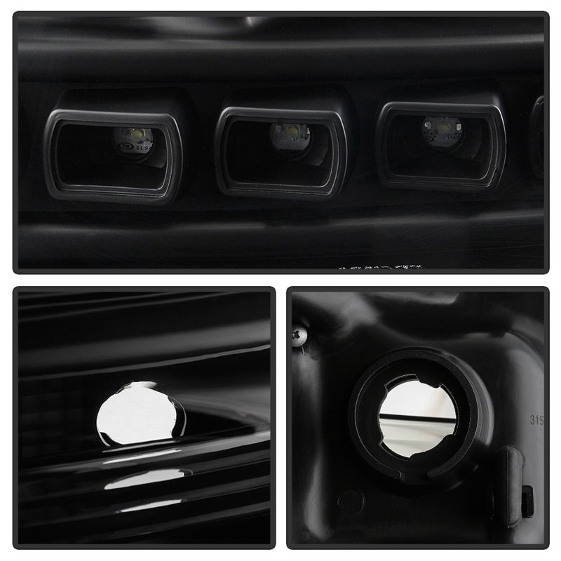 Spyder Ford Super Duty 11-16 Projector Headlights LEDHalo DRL All Black PRO-YD-FS11-HL-BKV2 5086013