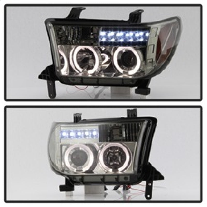 FR SPORT Spyder Toyota Tundra 07-13 Projector Headlights LED Halo LED Smke PRO-YD-TTU07-HL-SM...