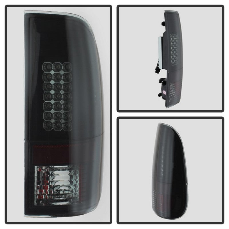 FR SPORT Spyder Ford F150 side 97-03/F250 Super Duty 99-07 LED Tail Lights Blk Smke...