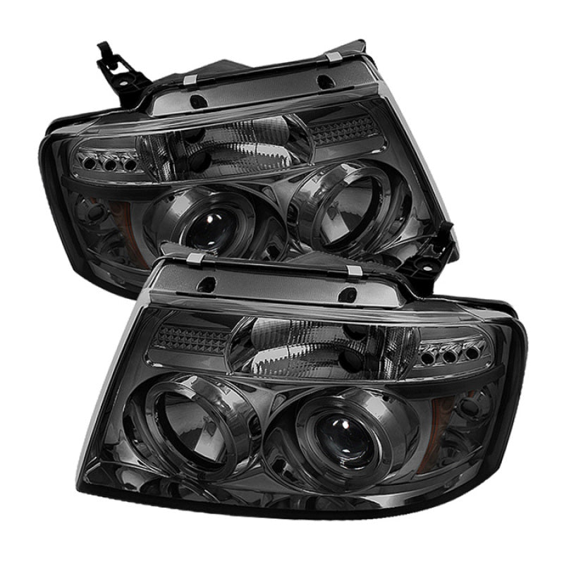 FR SPORT Spyder Ford F150 04-08 Projector Headlights Version 2 LED Halo LED Smke...