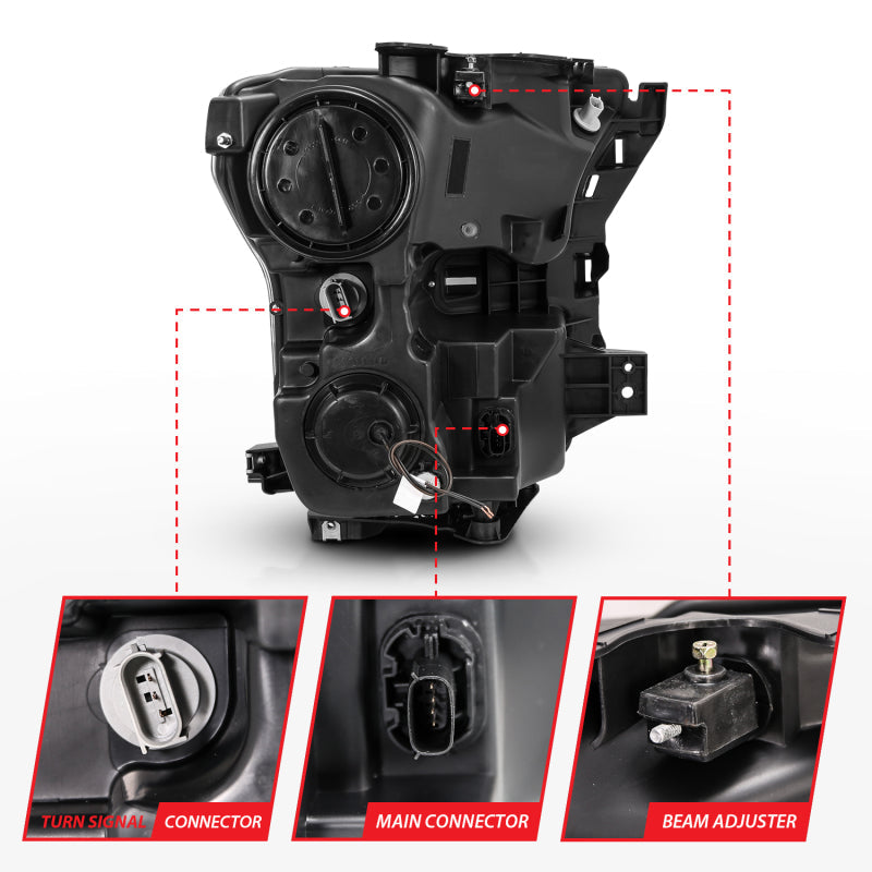 FR SPORT Anzo 2015-2016 Ford F-150 Projector Headlights w/ Plank Style Switchback Bl - View 4