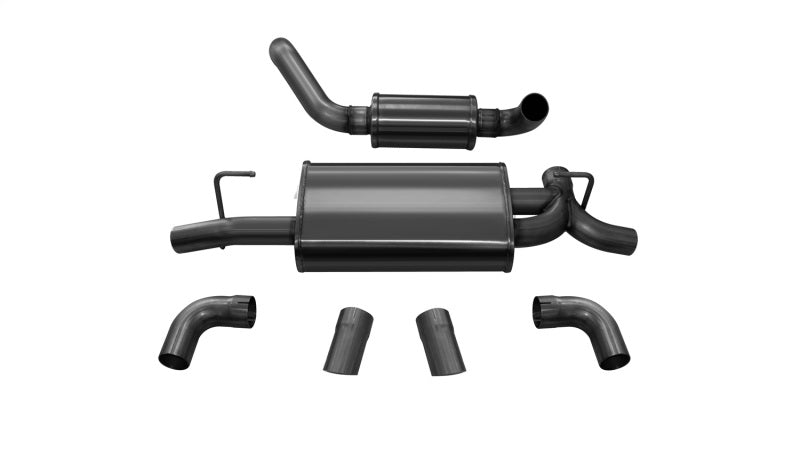 Corsa 18+ Jeep Wrangler JL 2.5in Dual Rear Turn Down Exit Black Touring Axle-Back Exhaust 21015BLK