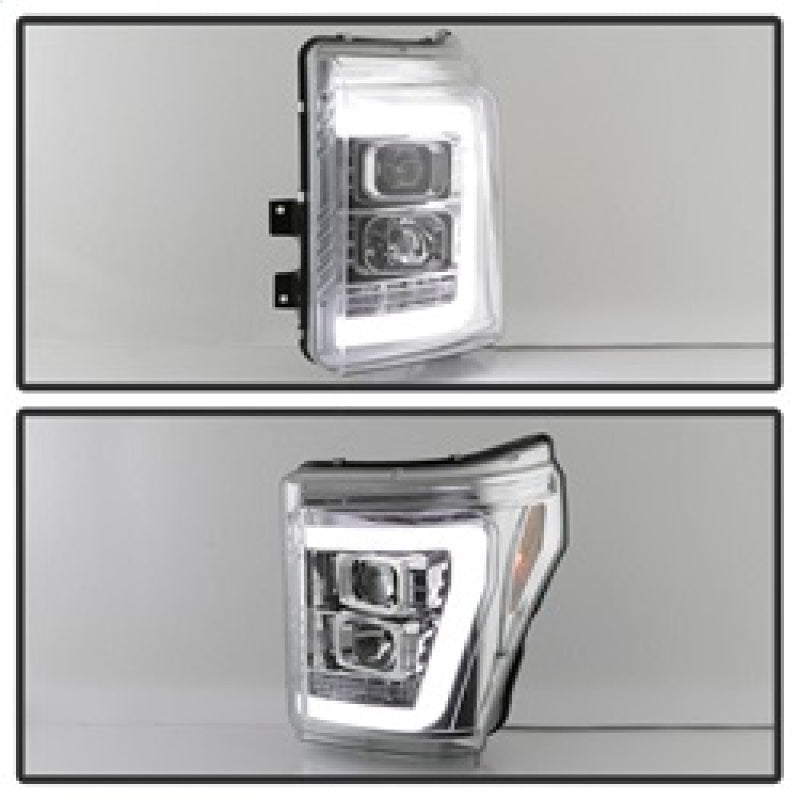 FR SPORT Spyder 11-16 Ford F-250/F-350 V2 Projector Headlights - Light Bar DRL - Chrome...