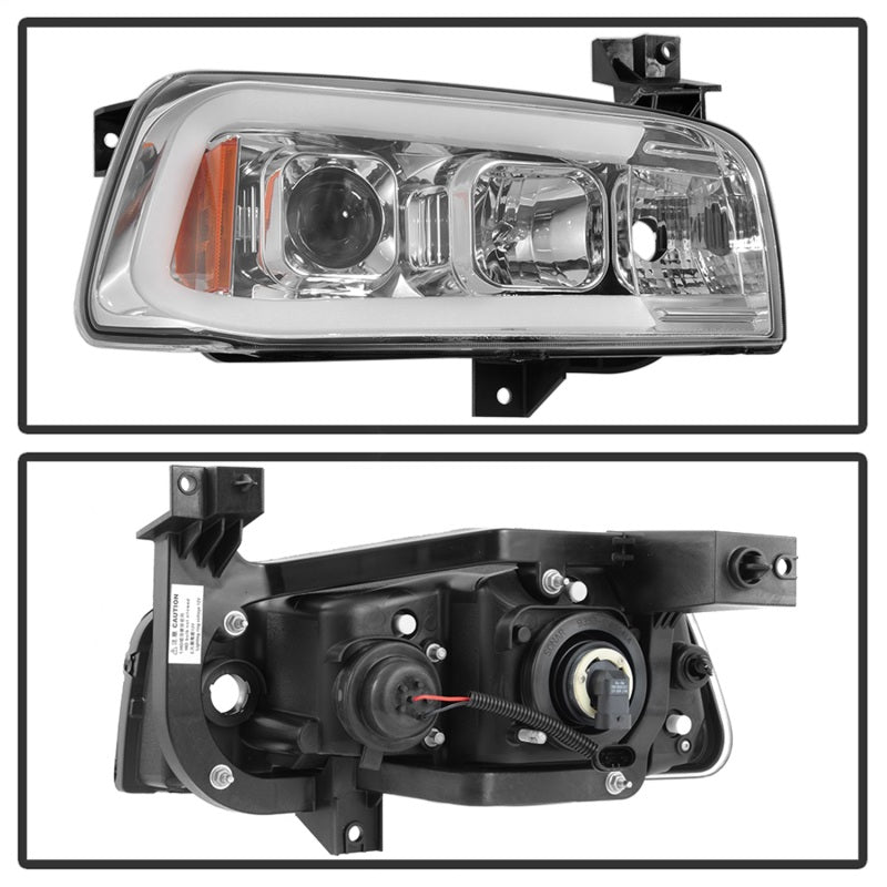 Spyder Dodge Charger 06-10 Projector Headlights - LED Light Bar - Chrome PRO-YD-DCH05V2-LB-C 5085238
