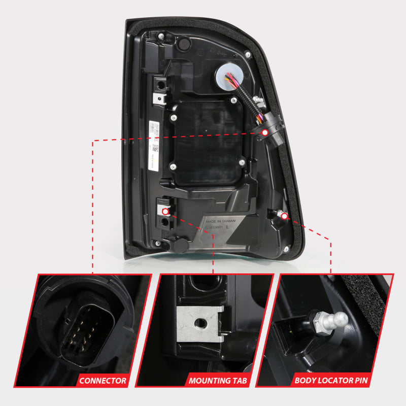 ANZO 19-24 RAM 1500 (Factory LED Models ONLY) Full LED Tail Lights SeqSig Black - Pair 311481A