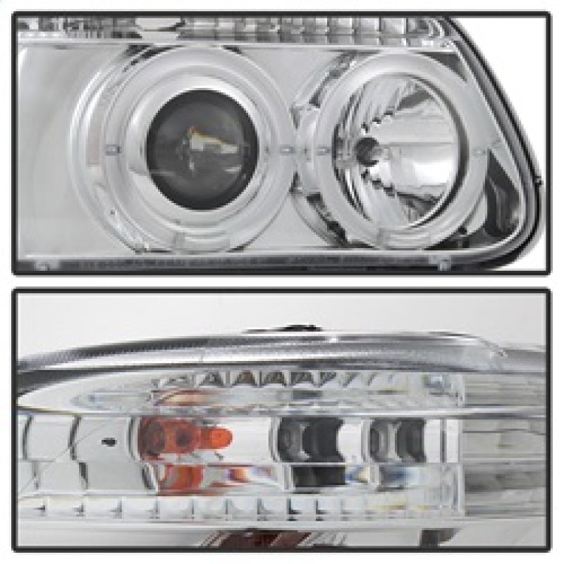 FR SPORT Spyder Ford Explorer 95-01 1PC Projector Headlights LED Halo Chrm PRO-YD-FEXP95-HL-1PC-C...