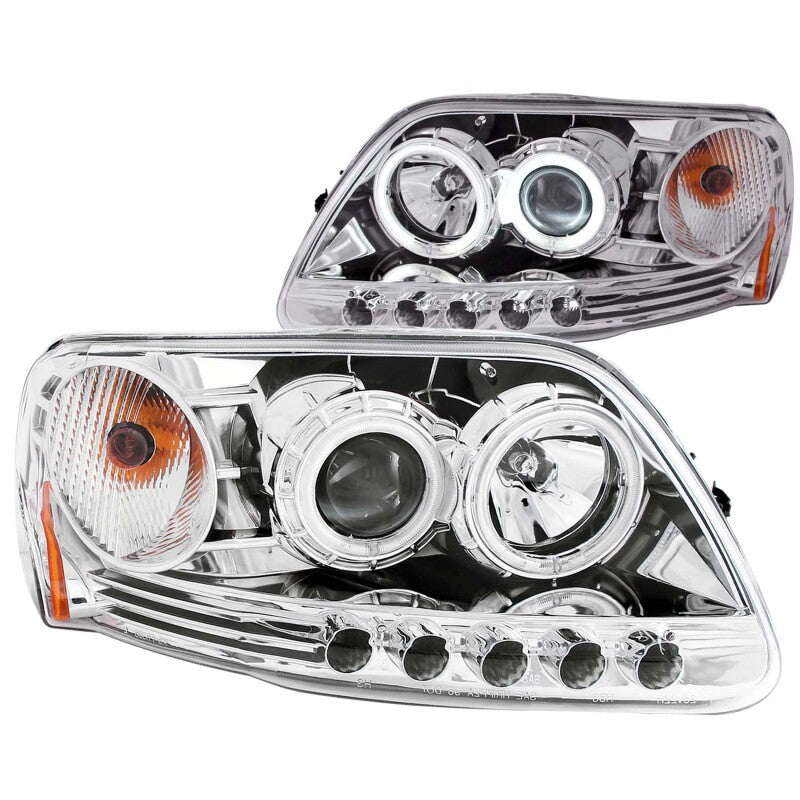 FR SPORT Anzo 1997.5-2003 Ford F-150 Projector Headlights w/ Halo Chrome 1pc - View 3