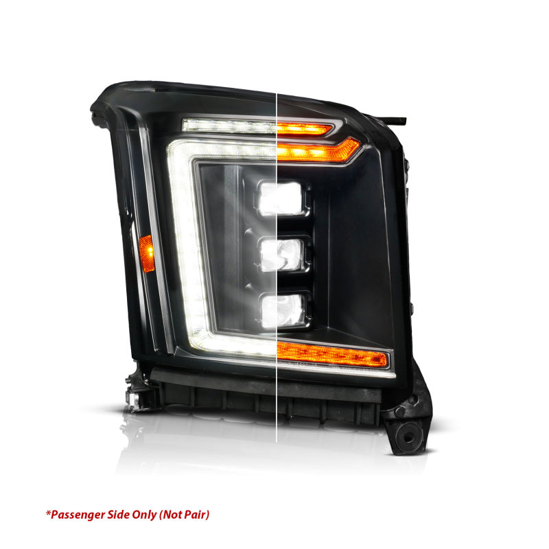 ANZO 15-20 GMC Yukon (Incl XL - Factory Halogen Models) Full LED Proj Headlights Black - Pass. Side 111635X-R