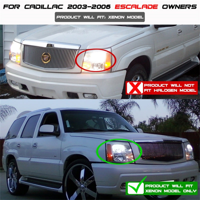 Spyder Cadillac Escalade 02-06 Projector Xenon/HID Model- LED Halo DRL Blk PRO-YD-CE02-HID-DRL-BK 5042286
