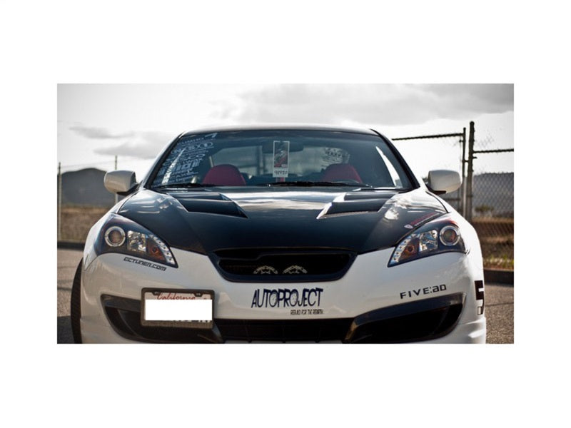 FR SPORT Spyder Hyundai Genesis 10-12 Projector Halogen Model- LED Halo DRL Blk...