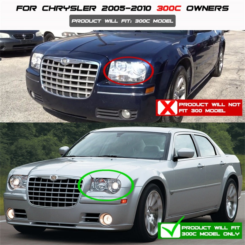 FR SPORT Spyder Chrysler 300C 05-10 Projector Headlights LED DRL Black High/Low H7...