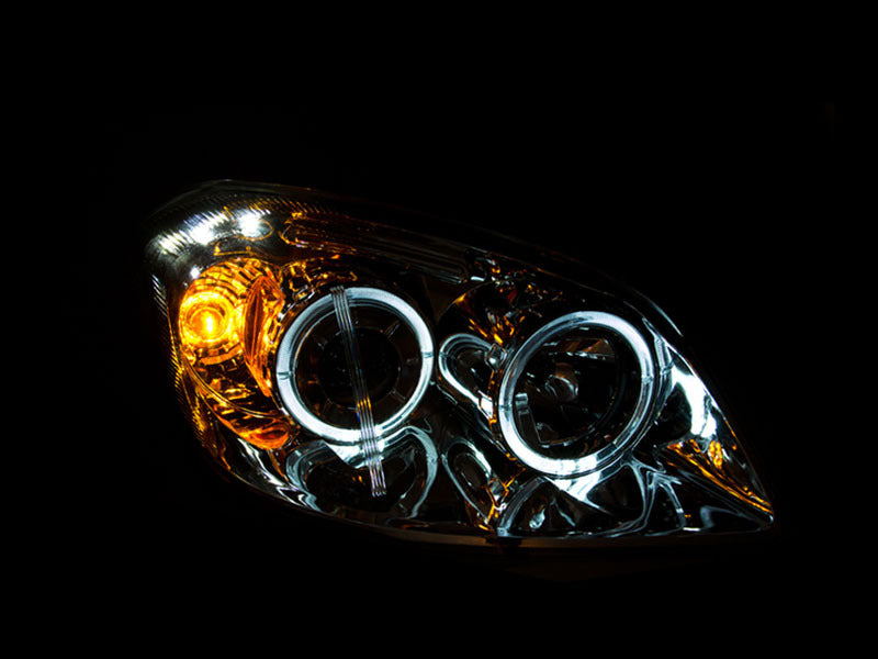Anzo 2005-2010 Chevrolet Cobalt Projector Headlights w/ Halo Black w/ LED
