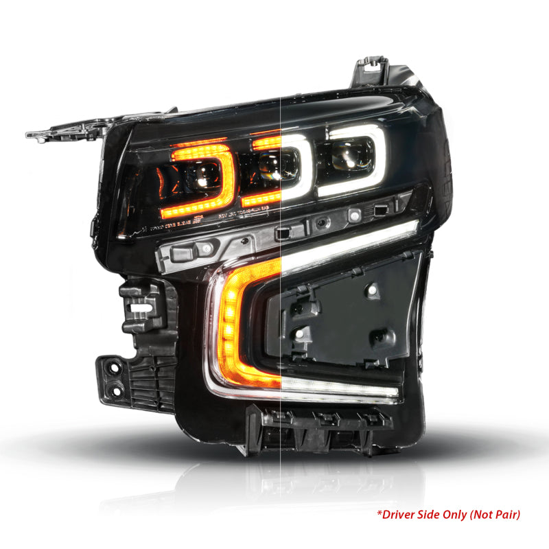 ANZO 21-23 Chevy Tahoe/Suburban LED Light Bar Style Headlights Black w/ Squential DRL (Left Side) 111636X-L