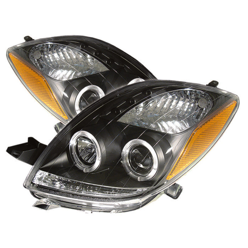 FR SPORT Spyder Toyota Yaris 06-08 2DR Projector Headlights LED Halo- LED Blk PRO-YD-TYA06-HL-BK...