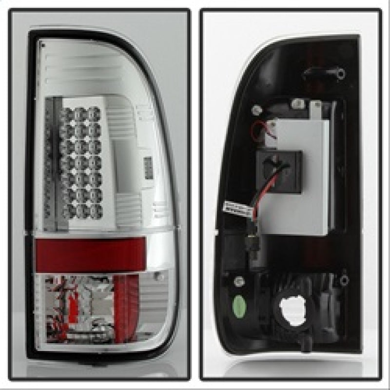 FR SPORT Spyder Ford F150 side 97-03/F250/350/450 Super Duty 99-07 LED Tail Lights Chrm...