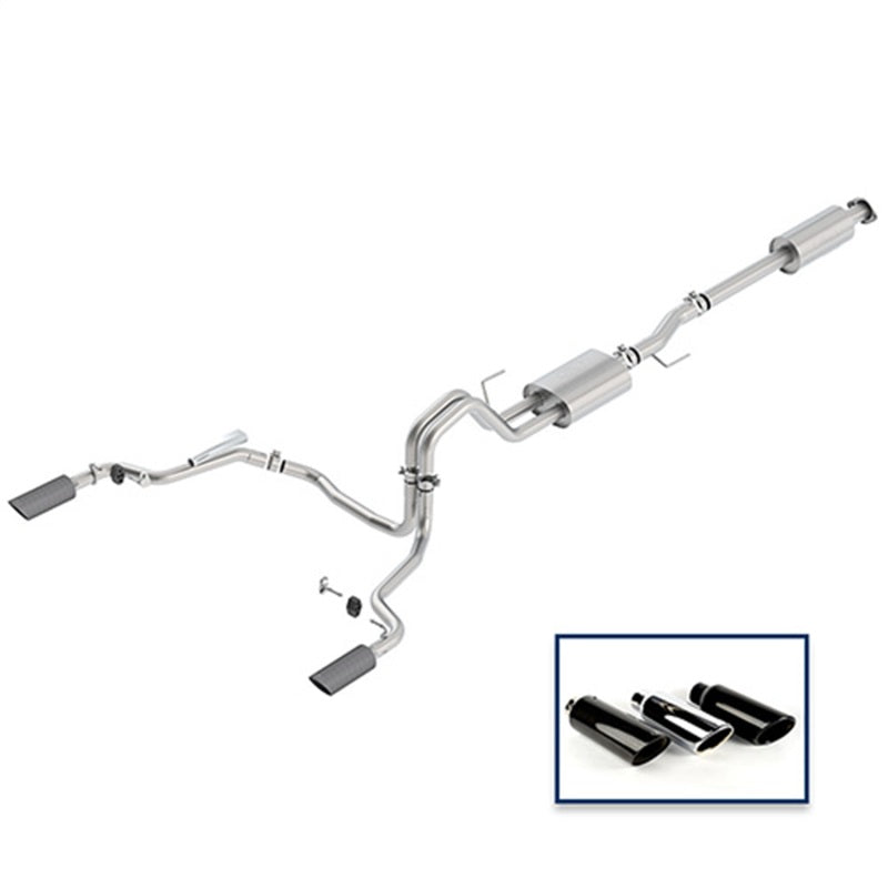 FR SPORT Ford Racing 15-18 F-150 2.7L Cat-Back Sport Exhaust System - Rear Exit Carbon Fiber Tips...
