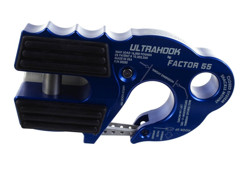 Ford Racing Factor 55 UltraHook w/Rope Guard - Blue M-1821-UHB