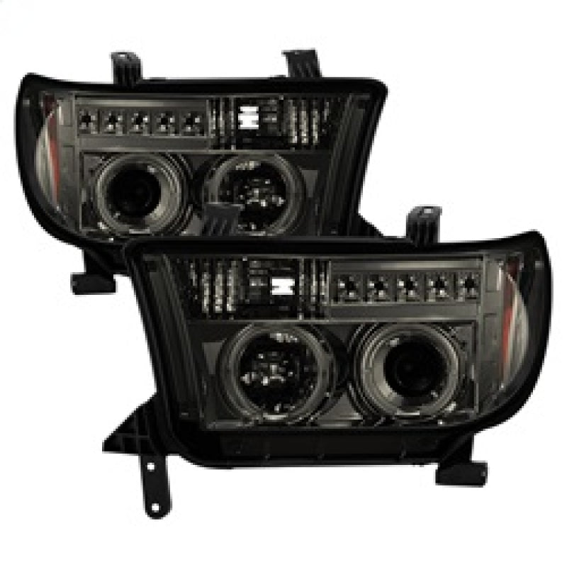 FR SPORT Spyder Toyota Tundra 07-13 Projector Headlights LED Halo LED Smke PRO-YD-TTU07-HL-SM...
