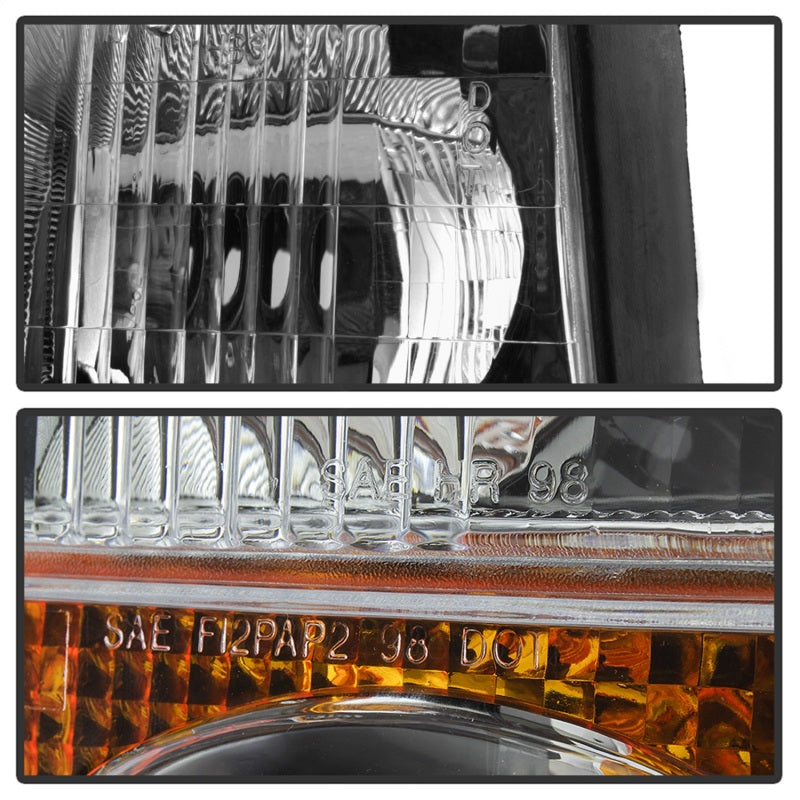 FR SPORT SPYDER xTune 98-01 GMC Jimmy S15 (w/Fog Lights) OEM Headlights w/Amber Bumper - Chrm...