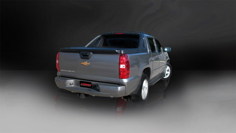 Corsa 07-08 Chevrolet Avalanche 6.0L V8 3in Cat-Back Single Side w Twin 4in Black Pro-Series Tips 14246BLK