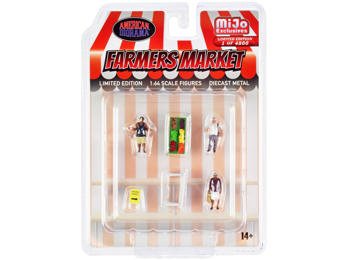 Rapid Vehicles "Farmers Market" 6 piece Diecast Set (3 Figures and 3 Accessories) Limited Edition...