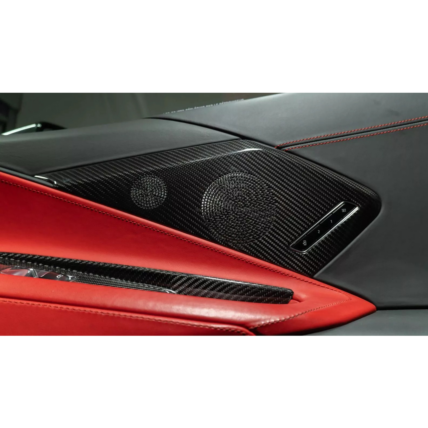 Dry Carbon Fiber Door Speaker Cover Trim for Chevrolet Corvette C8
