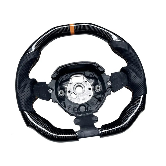 Bull Boost Performance Carbon Fiber Steering Wheel with Orange Accents for Lamborghini Aventador...