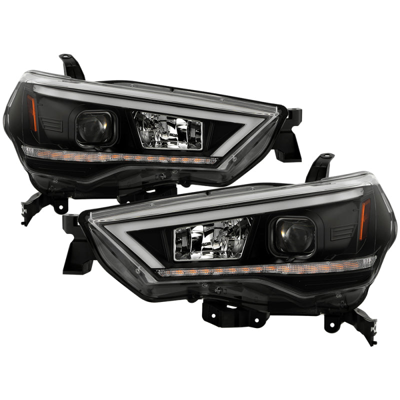 SPYDER 14-20 Toyota 4Runner Projector Headlights w/Seq. LED Turn Sig. LED White Light Bar Park Light 5088154