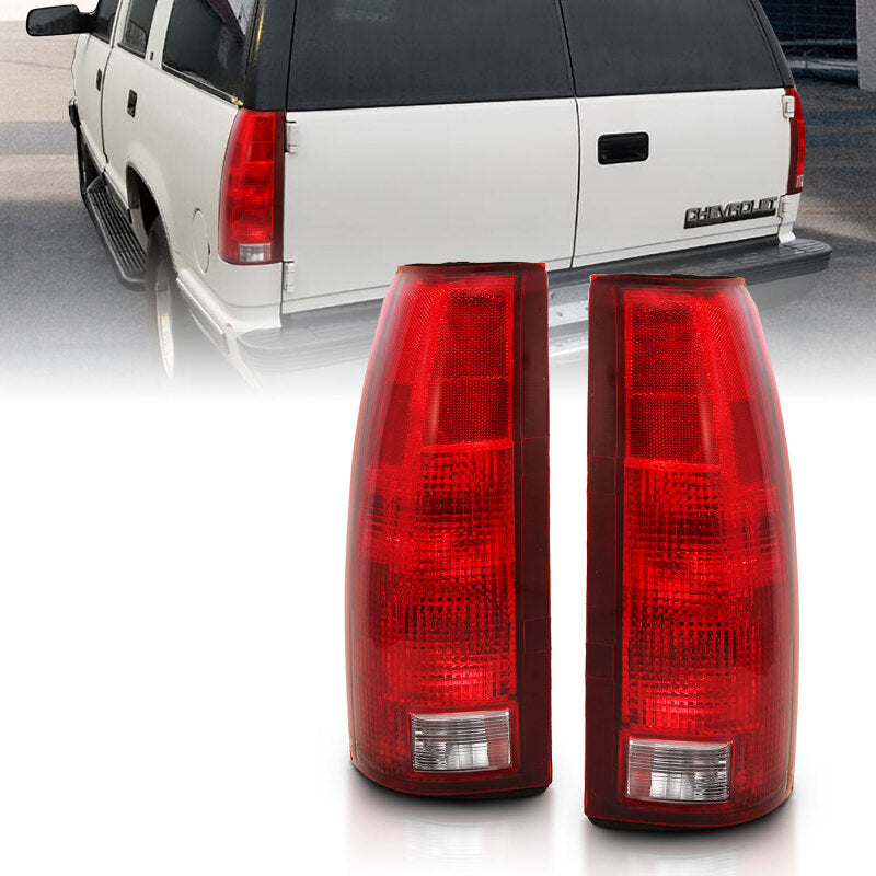 ANZO 1988-1999 Chevy C1500 Taillight Red/Clear Lens w/ Circuit Boardá(OE Replacement) 311300