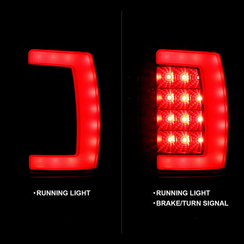 ANZO 1994-2001 Dodge Ram 1500 LED Taillights Plank Style Black w/Smoke Lens 311340