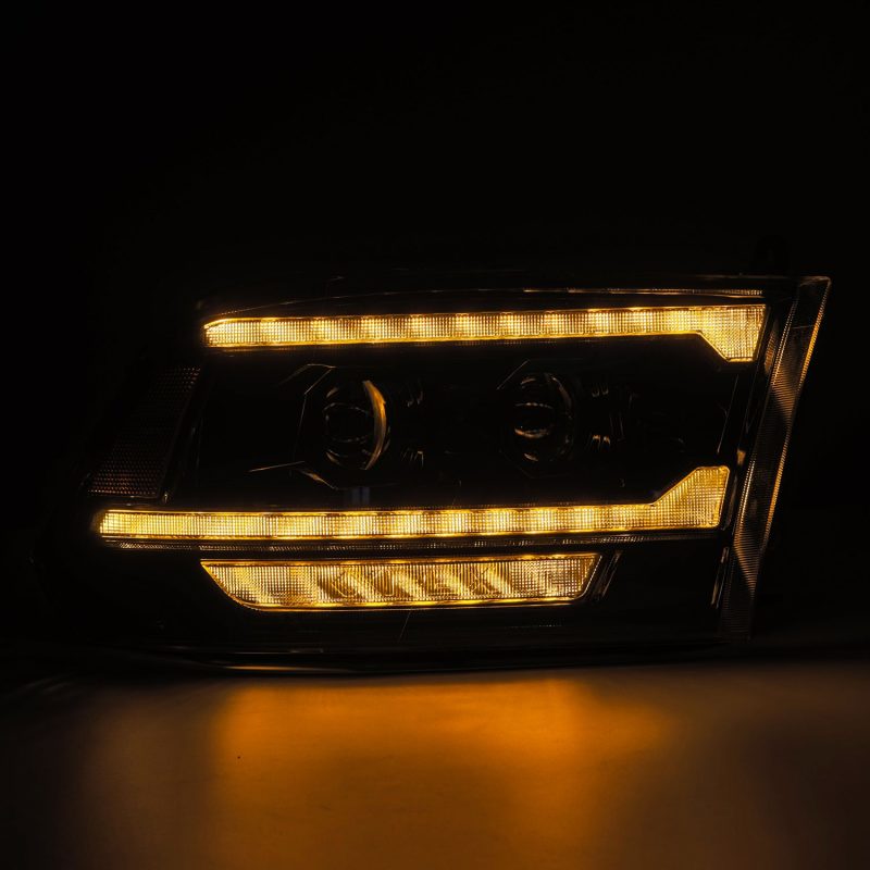AlphaRex 09-18 RAM 1500 PRO-Series Proj Headlights Alpha-Black w/Sequential Signal & Top/Middle DRL 880563 *Discontinued