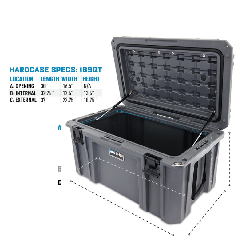 Borne Off-Road Hard Case 169QT Light Grey BNHC-169LG