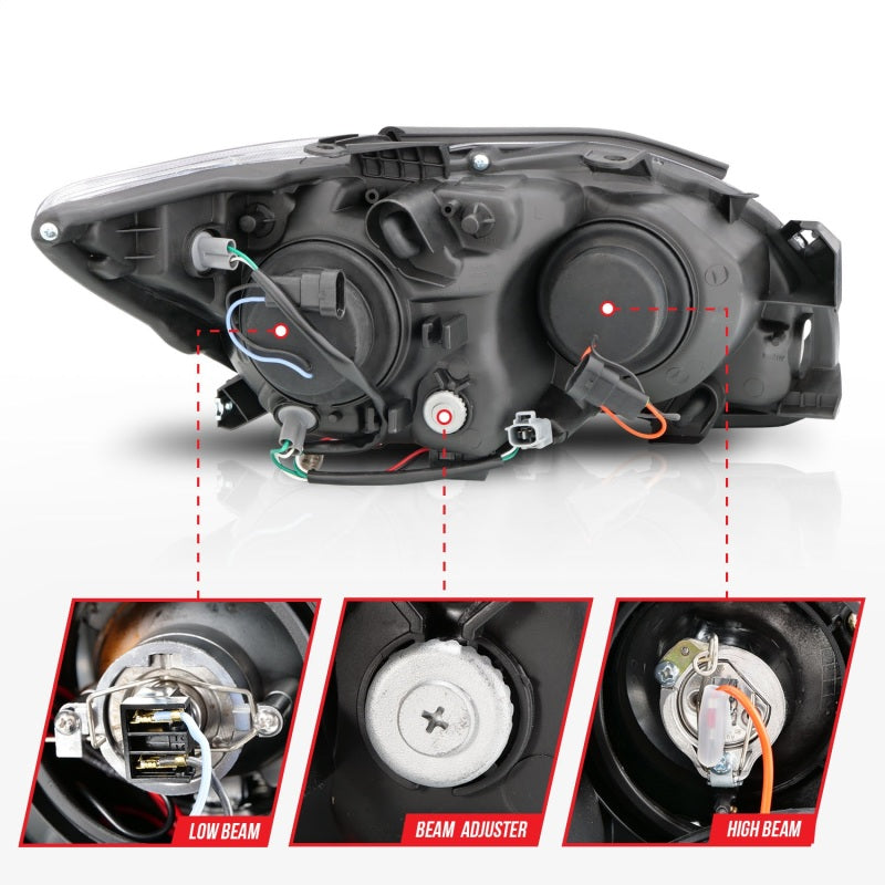 Anzo 2005-2010 Scion Tc Projector Headlights w/ Halo Chrome (CCFL)