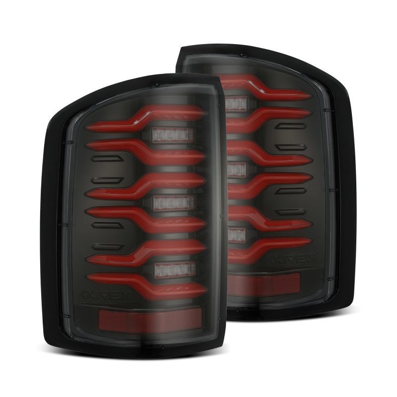 FR SPORT AlphaRex 14-18 GMC Sierra 1500/2500HD/3500HD LUXX-Series LED Tail Lights Blk/Red w/Actv...